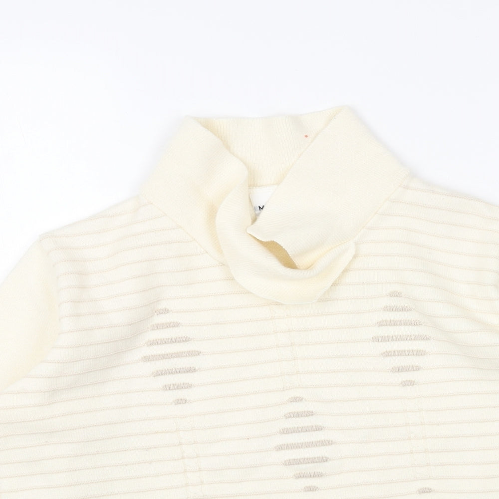 Meco Womens White V-Neck Argyle/Diamond Acrylic Pullover Jumper Size 12
