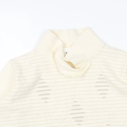 Meco Womens White V-Neck Argyle/Diamond Acrylic Pullover Jumper Size 12