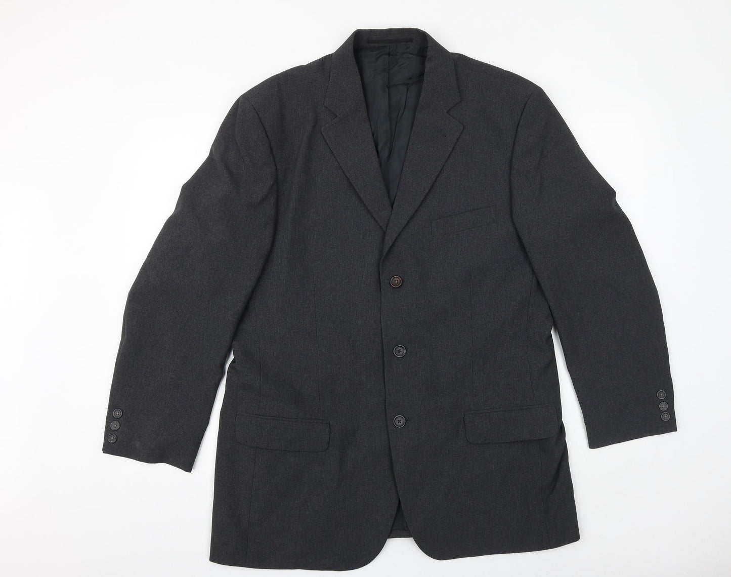 George Mens Grey Polyester Jacket Suit Jacket Size 40 Regular