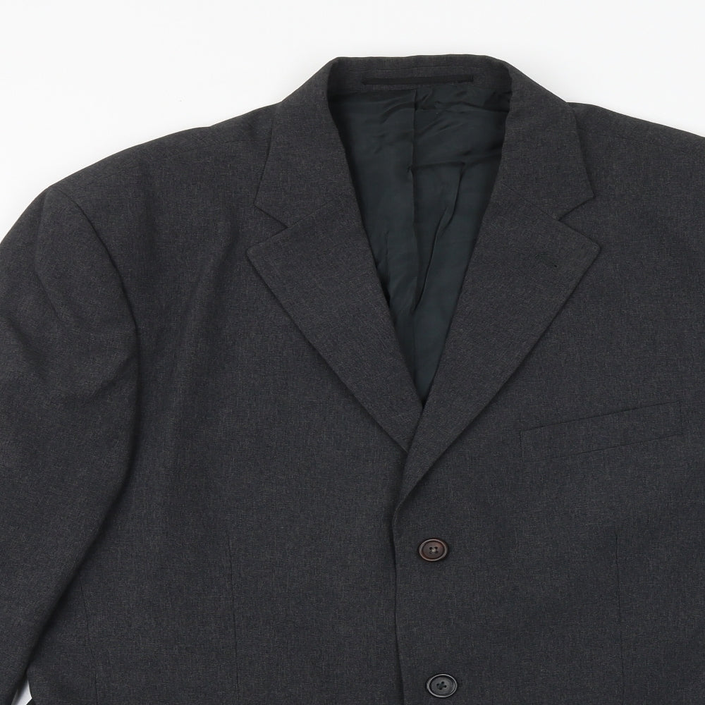 George Mens Grey Polyester Jacket Suit Jacket Size 40 Regular