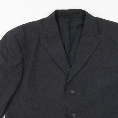 George Mens Grey Polyester Jacket Suit Jacket Size 40 Regular