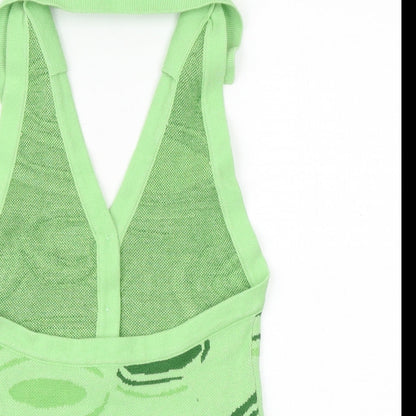 Womens UK Size M Preworn Green Basic Button-Up