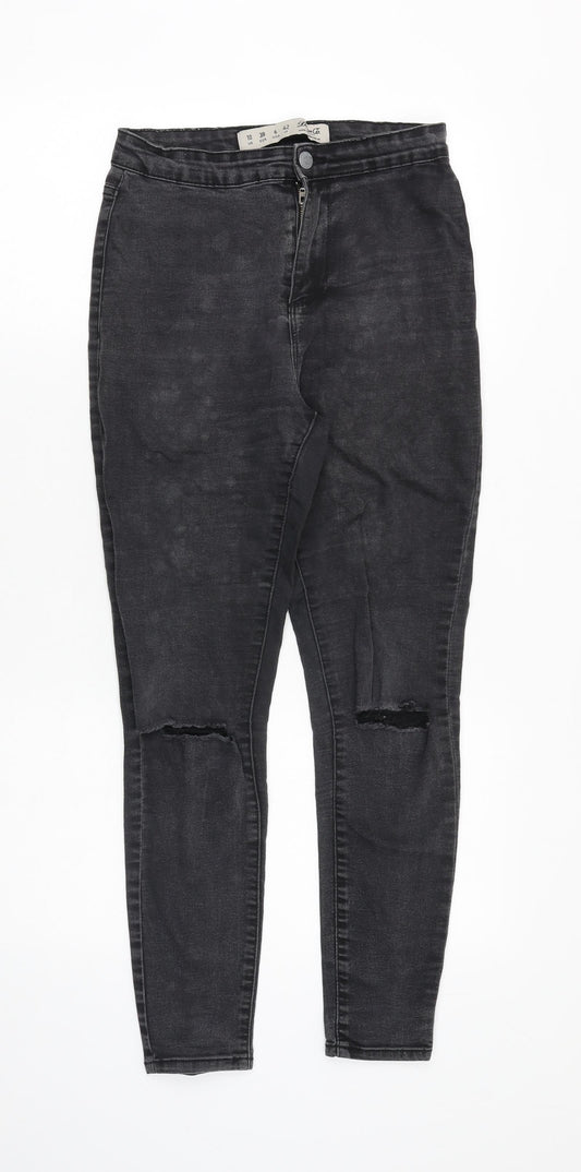 Denim & Co. Womens Black Cotton Skinny Jeans Size 10 Regular Zip