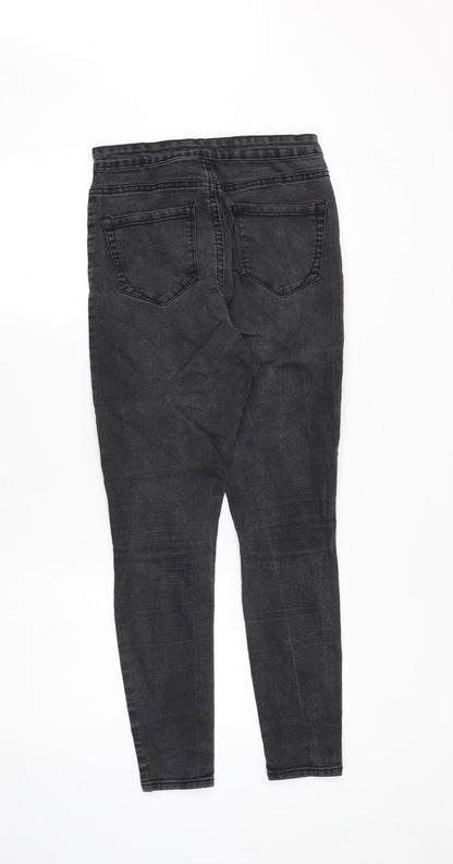 Denim & Co. Womens Black Cotton Skinny Jeans Size 10 Regular Zip