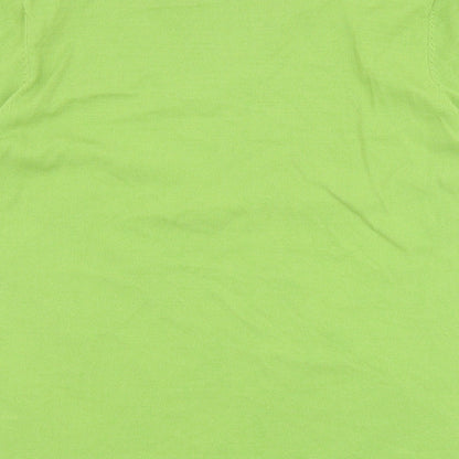 Al Paradise Womens Green Viscose Basic T-Shirt Size M V-Neck