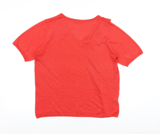 Womens UK Size XS Mango Red Basic Blouse