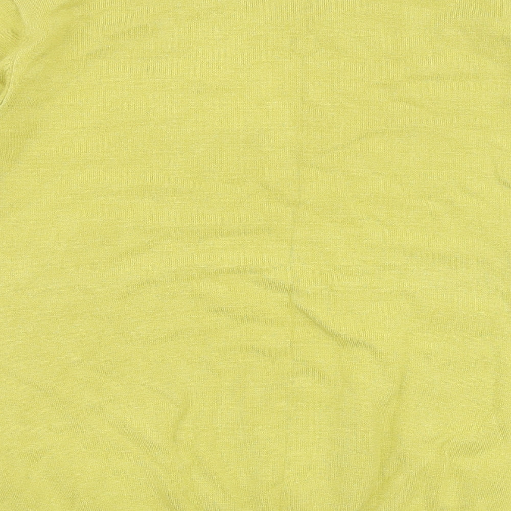 Womens UK Size L Text Green Pullover Jumper