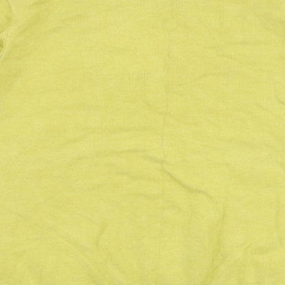 Womens UK Size L Text Green Pullover Jumper