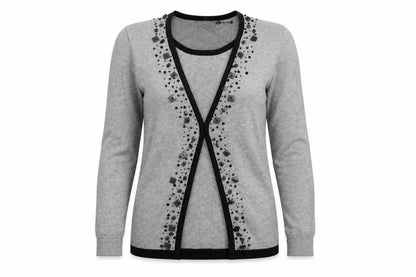 Womens UK Size S Saloos Grey Pullover Jumper