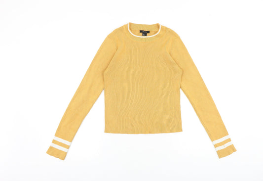 Womens UK Size L FOREVER 21 Yellow Pullover Jumper