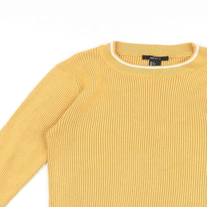 Womens UK Size L FOREVER 21 Yellow Pullover Jumper