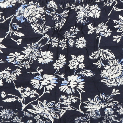 H&M Womens Blue Floral Viscose Bermuda Shorts Size 4 L15 in Regular Pull On