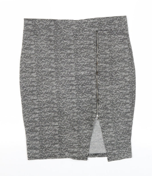 Papaya Womens Black Viscose Straight & Pencil Skirt Size 12 Zip