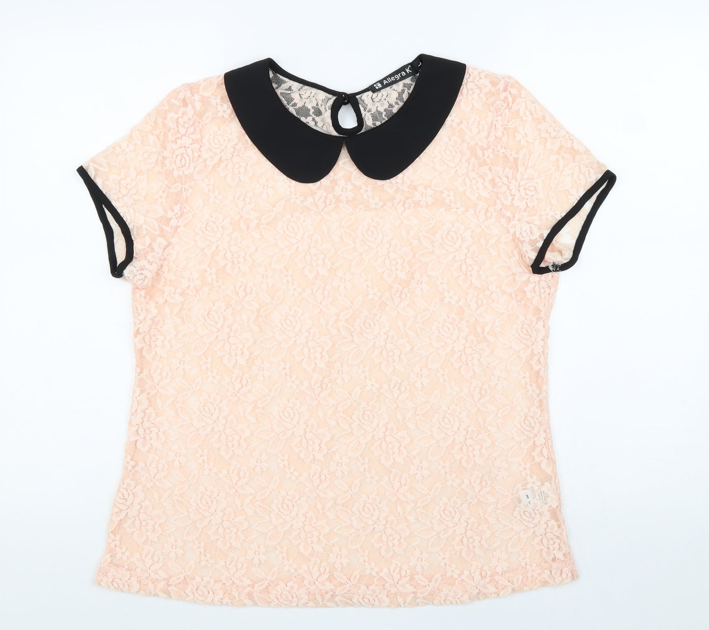 Womens UK Size L Allegra K Pink Basic Blouse