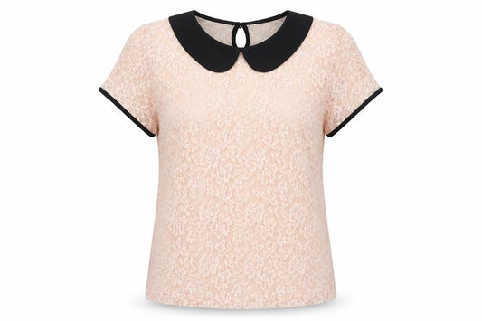 Womens UK Size L Allegra K Pink Basic Blouse