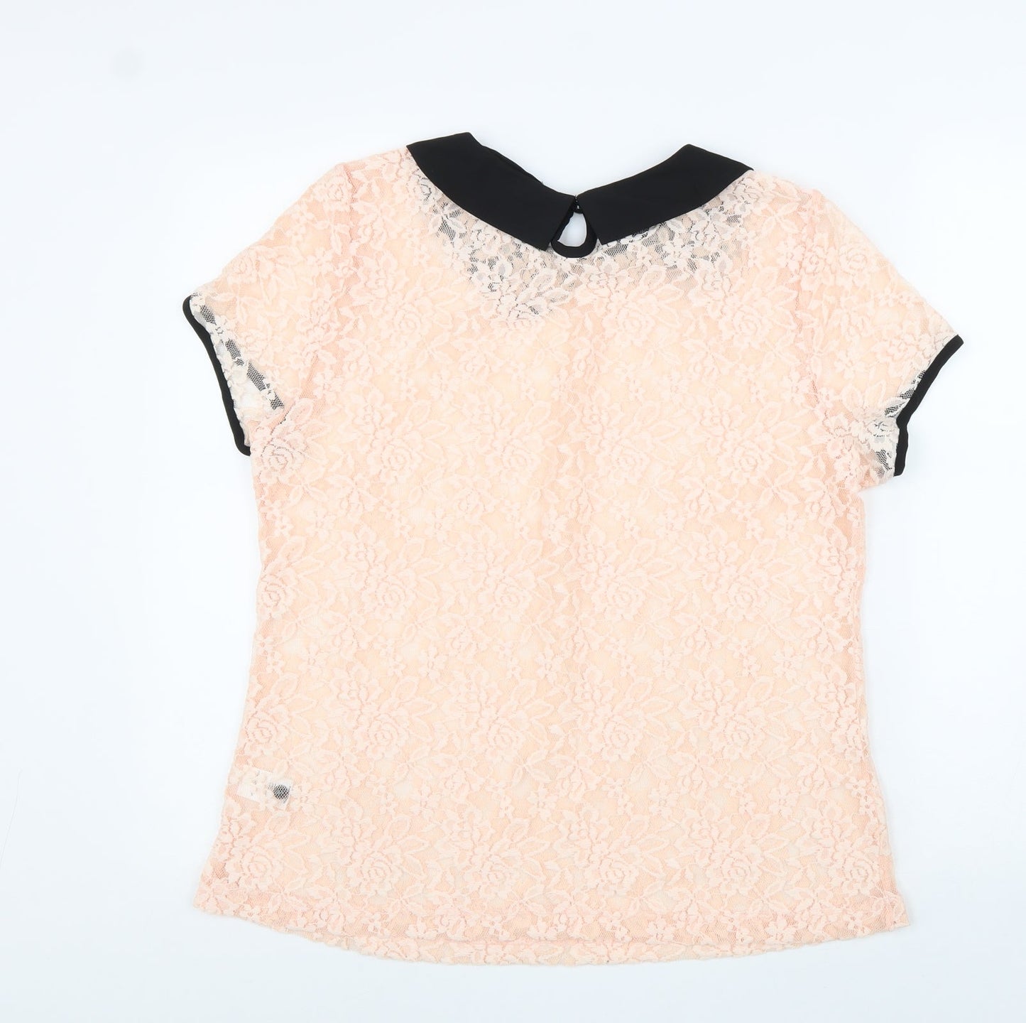 Womens UK Size L Allegra K Pink Basic Blouse