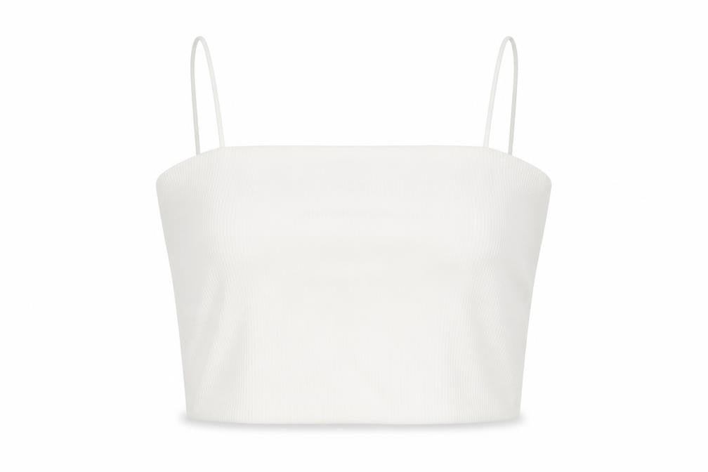 Womens UK Size L SheIn White Cropped Tank