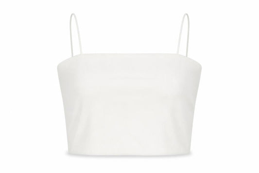 Womens UK Size L SheIn White Cropped Tank