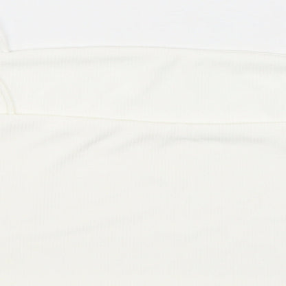 SheIn Womens White Polyester Cropped Tank Size L Square Neck