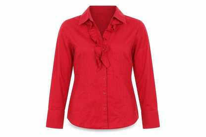 Womens UK Size 12 Papaya Red Basic Button-Up
