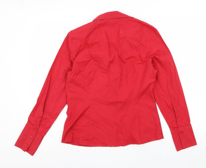 Womens UK Size 12 Papaya Red Basic Button-Up