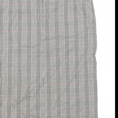 Jeffrey Rogers Womens Black Plaid Viscose Straight & Pencil Skirt Size 14 Zip