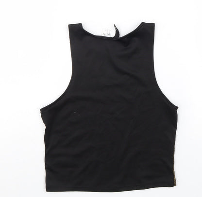 Womens UK Size S Divided Black Basic Tank