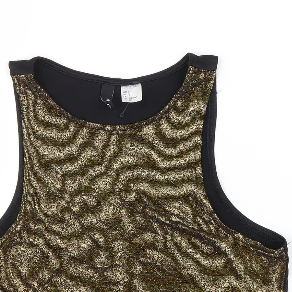 Womens UK Size S Divided Black Basic Tank