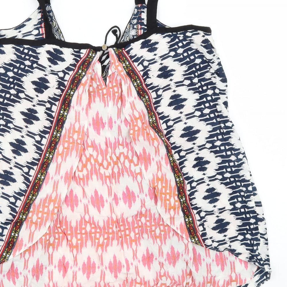Womens UK Size 12 Warehouse Multicoloured Basic Tank
