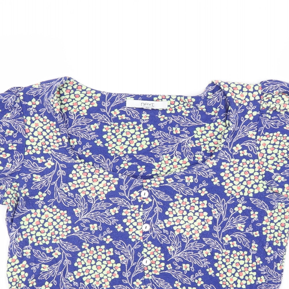 Womens UK Size 10 NEXT Blue Basic T-Shirt