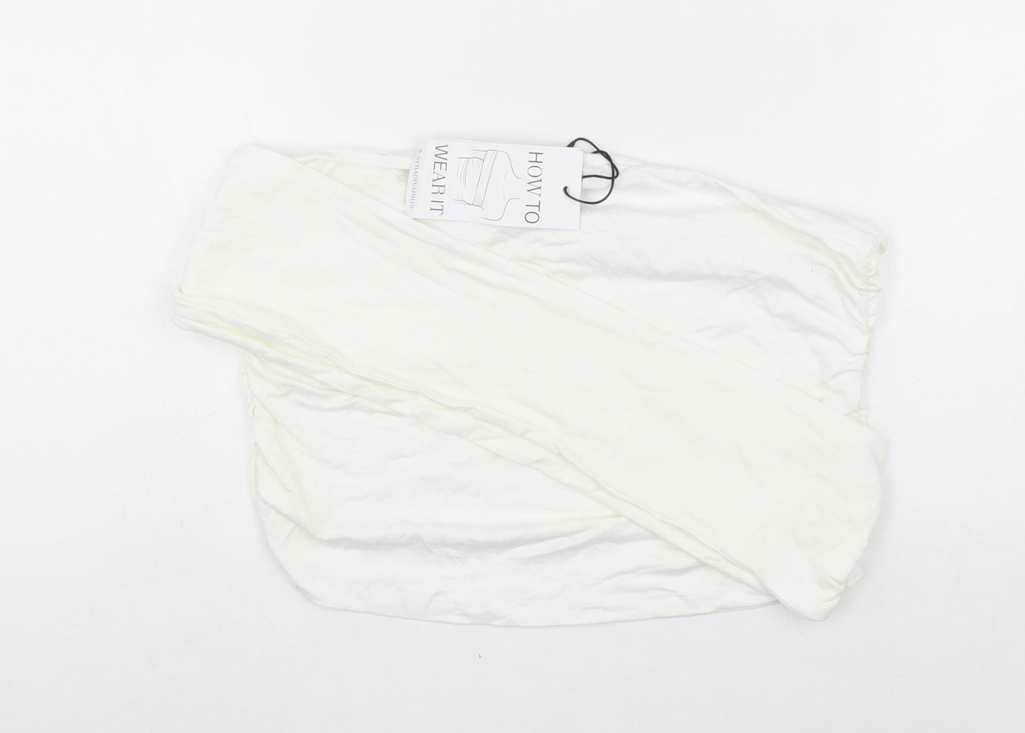 Womens UK Size XL Stradivarius White Cropped Blouse