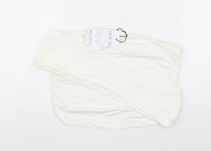 Womens UK Size XL Stradivarius White Cropped Blouse