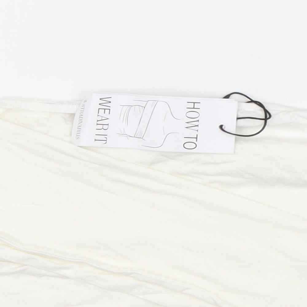 Womens UK Size XL Stradivarius White Cropped Blouse