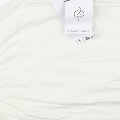 Womens UK Size XL Stradivarius White Cropped Blouse