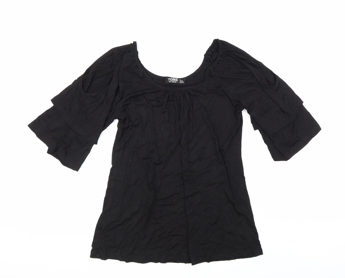 Womens UK Size 8 Yoins Black Basic Blouse