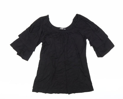 Womens UK Size 8 Yoins Black Basic Blouse