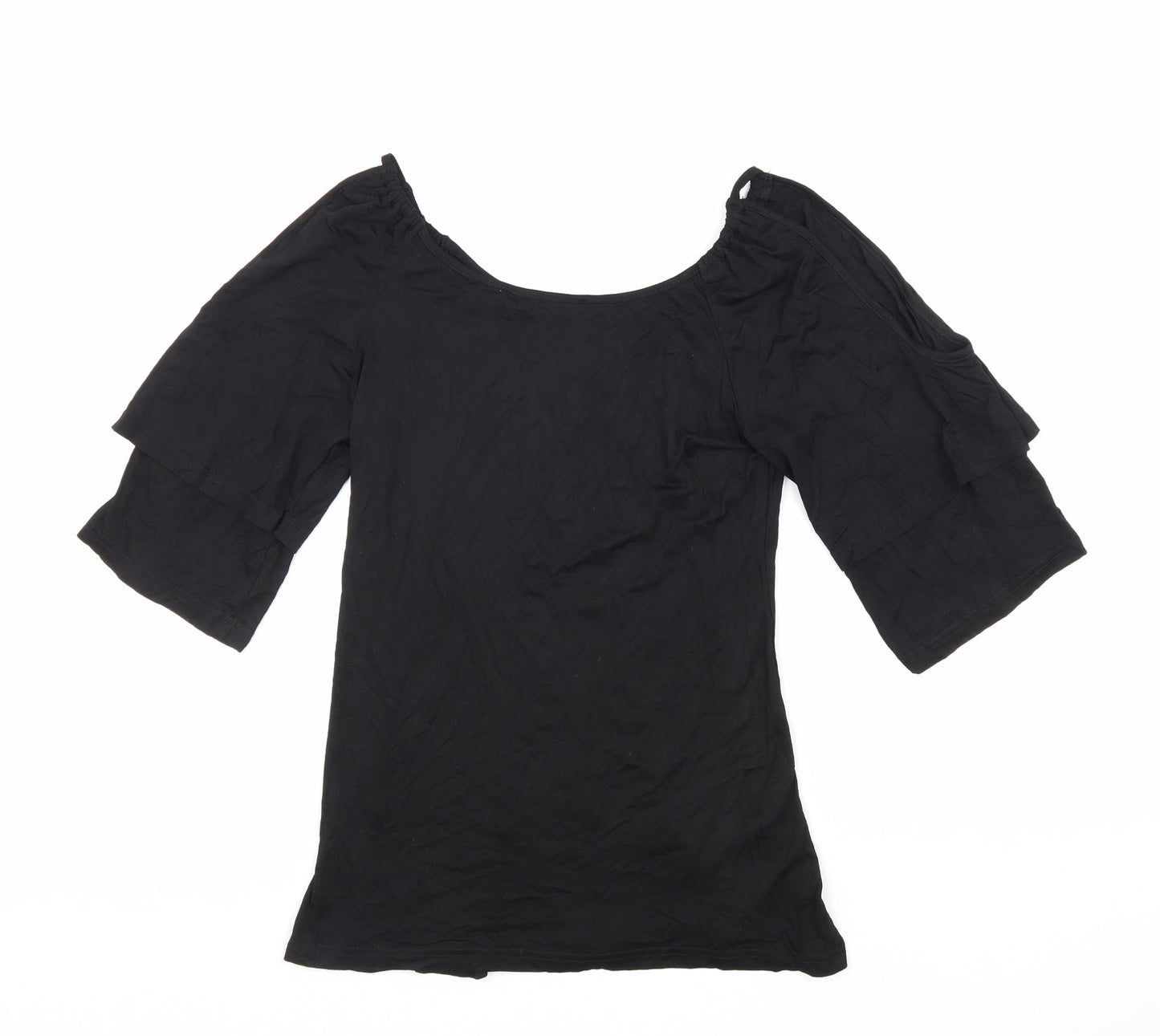 Womens UK Size 8 Yoins Black Basic Blouse