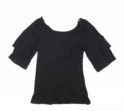 Womens UK Size 8 Yoins Black Basic Blouse