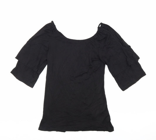 Womens UK Size 8 Yoins Black Basic Blouse