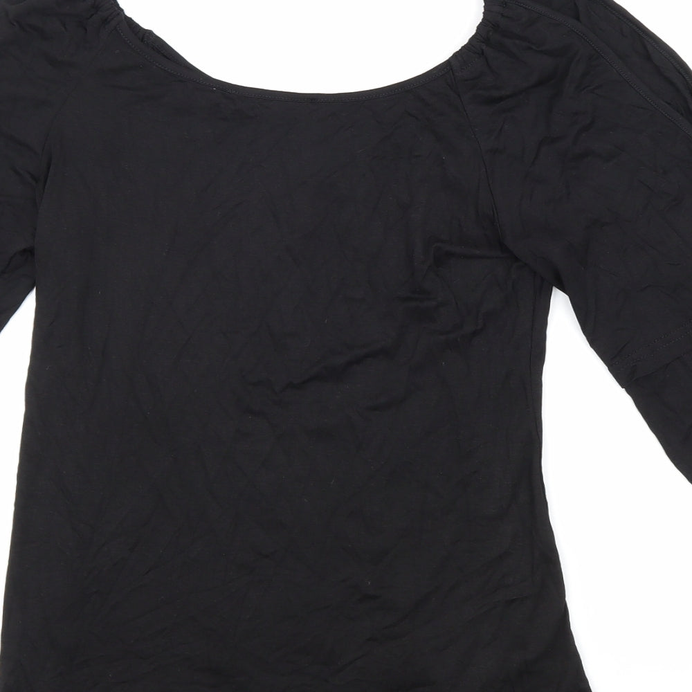 Womens UK Size 8 Yoins Black Basic Blouse