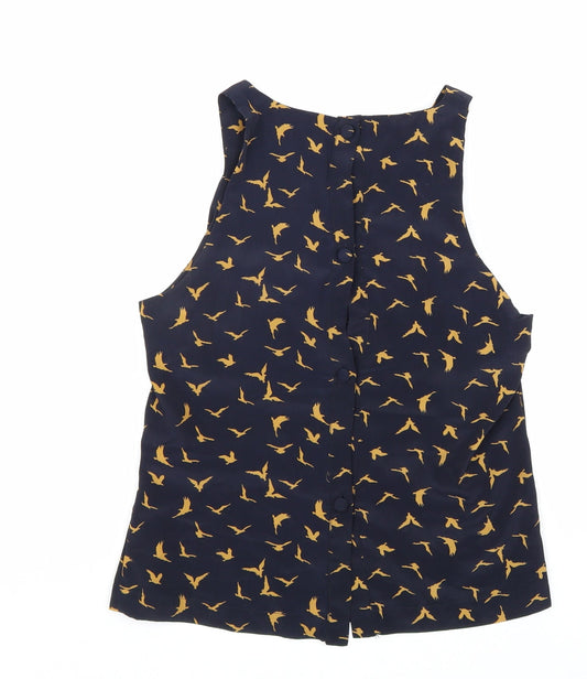 Glamorous Womens Black Geometric Polyester Basic Tank Size 10 Round Neck - Bird Pattern