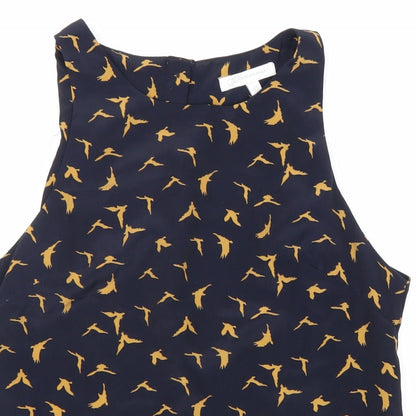 Glamorous Womens Black Geometric Polyester Basic Tank Size 10 Round Neck - Bird Pattern