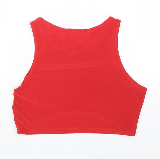 I SAW IT FIRST Womens Red Polyester Basic Tank Size 12 Round Neck