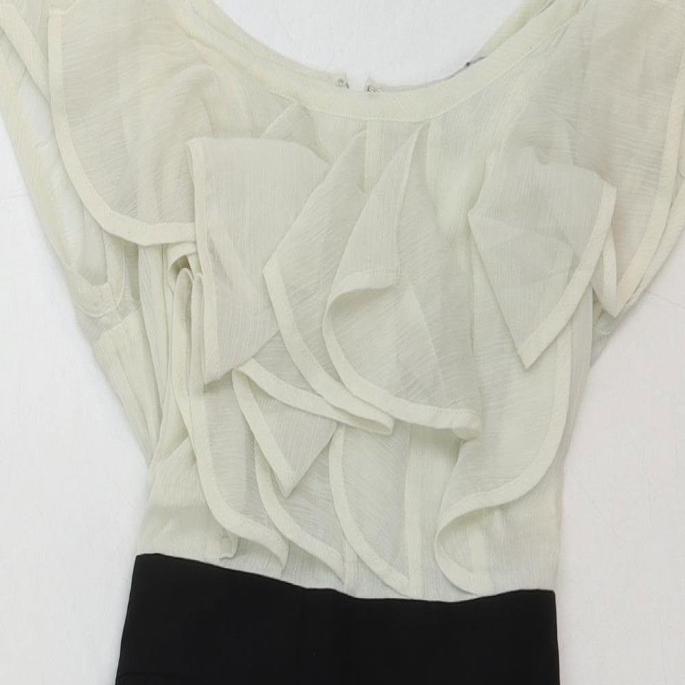 FOREVER 21 Womens Black Cotton Bodycon Size S Scoop Neck Zip