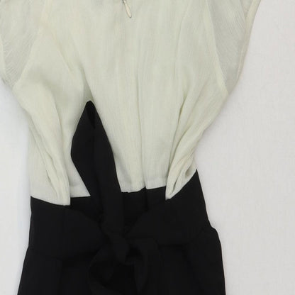 FOREVER 21 Womens Black Cotton Bodycon Size S Scoop Neck Zip