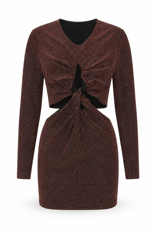 Bershka Womens Orange Viscose Bodycon Size XL Round Neck Pullover