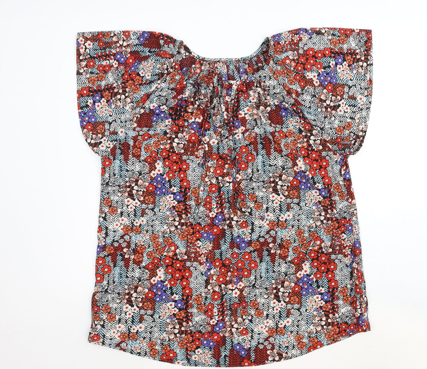 Womens UK Size L Preworn Multicoloured Basic Blouse