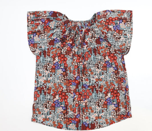Womens UK Size L Preworn Multicoloured Basic Blouse