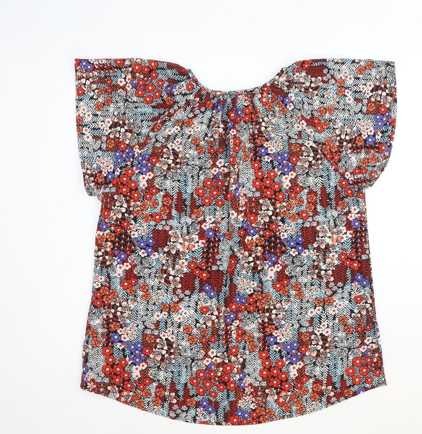 Womens UK Size L Preworn Multicoloured Basic Blouse