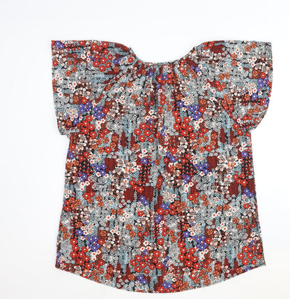 Womens UK Size L Preworn Multicoloured Basic Blouse